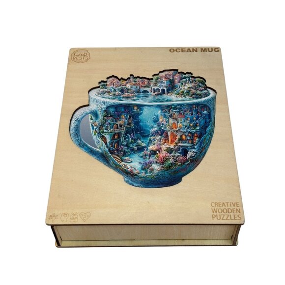 Creative Wooden Puzzles Set W/ Ironclad Dynamo Ocean Mug & Mechanical Steam Trai - Picture 4 of 16